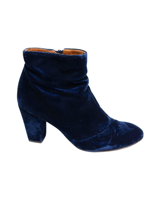 Chie Mihara Blue Velvet Ankle Boots