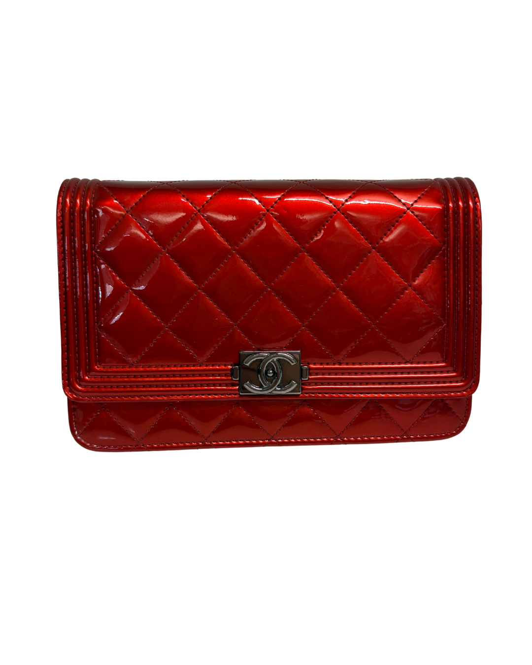 Chanel Red Boy Wallet On Chain