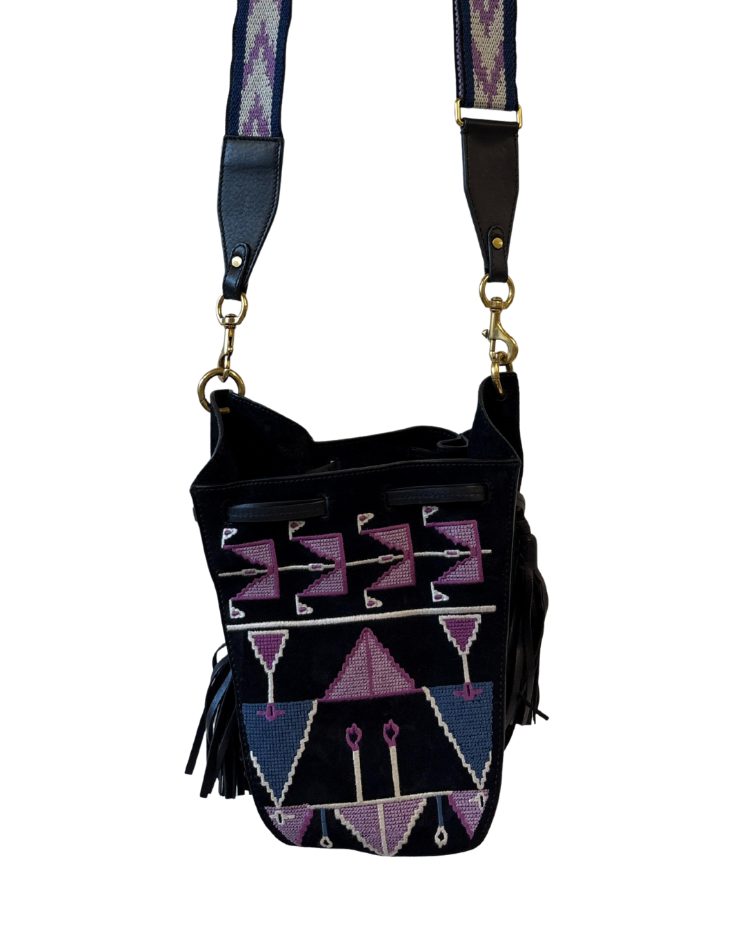 Isabel Marant Suede Mini Crossbody In Aztec