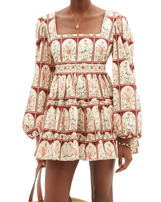 Agua by Agua Bendita Avena Garza Long Sleeve Mini Dress