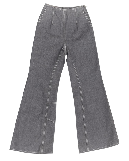 Chanel Grey Jeans With Crystal CC SS 2017