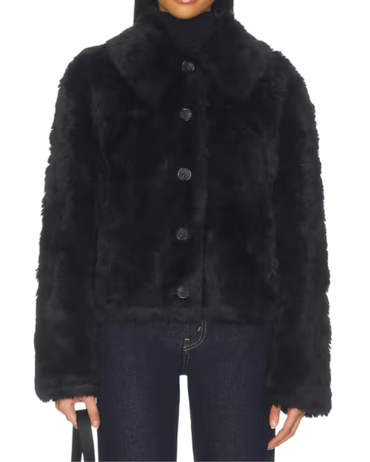 Free People Black Alice Faux Shearling Jacket