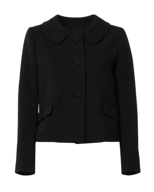 Prada Black Suit Jacket With Textured Buttons