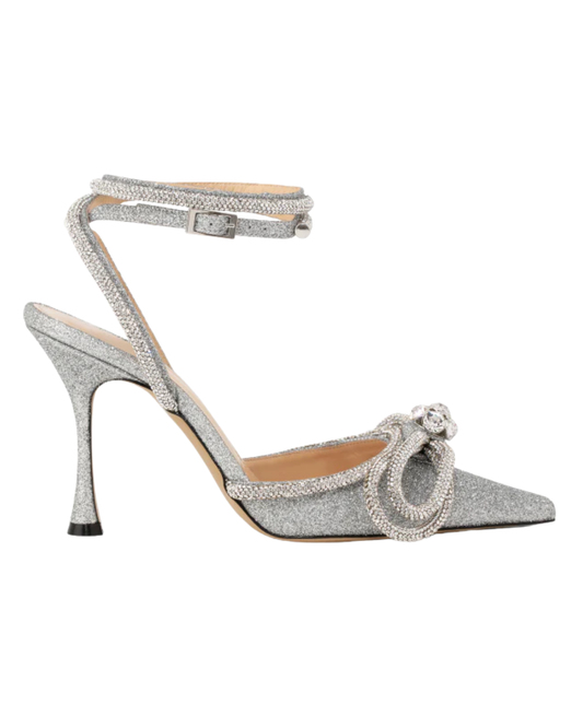 Mach & Mach Bow-Embellished Ankle Strap Pumps