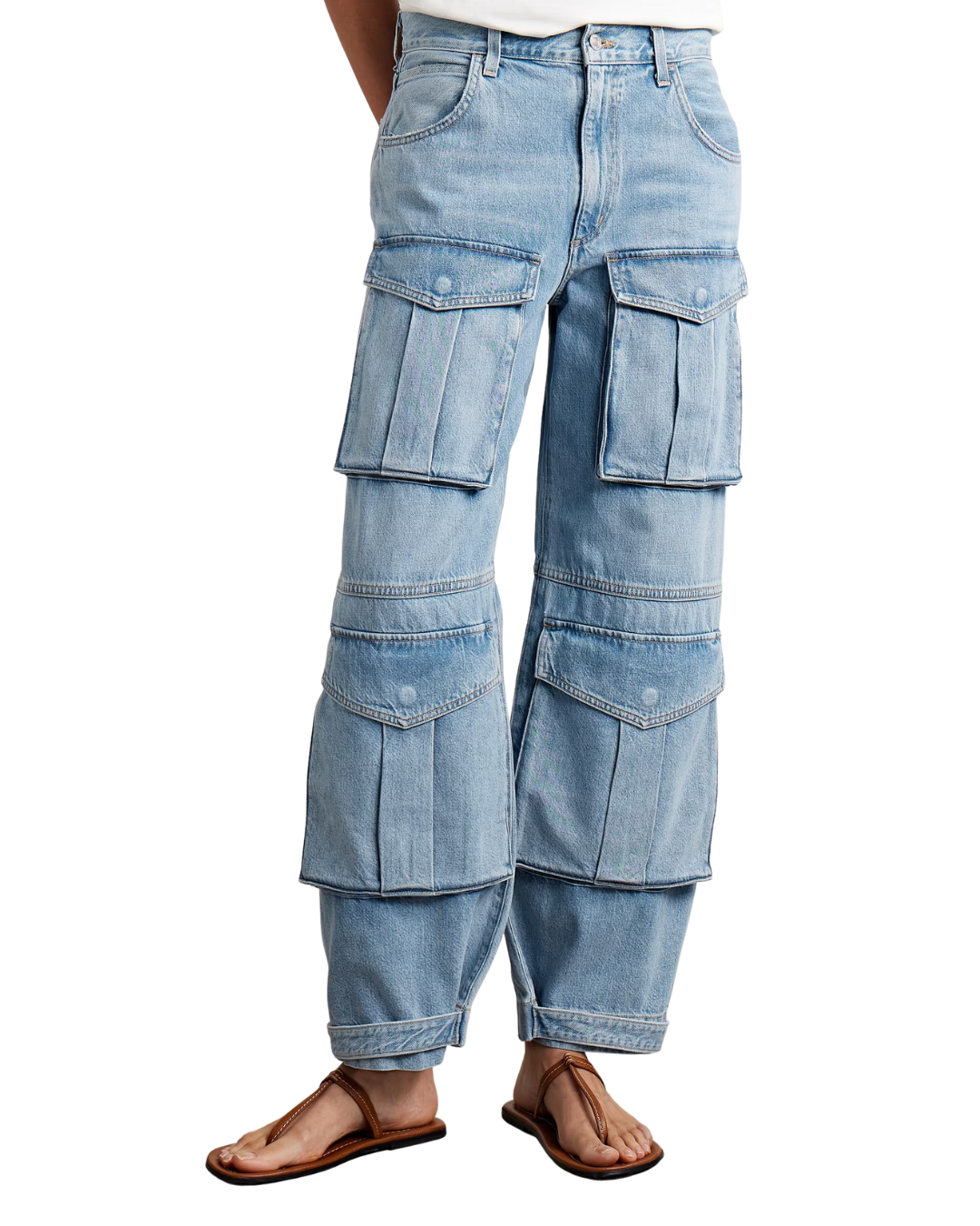 Agolde Tex Cargo Blue Wide Leg Jeans