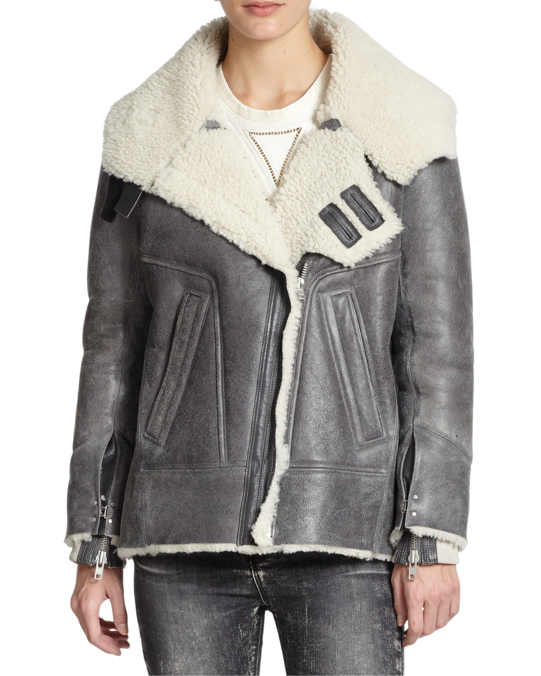 Iro Grey Jenny Shearling Coat