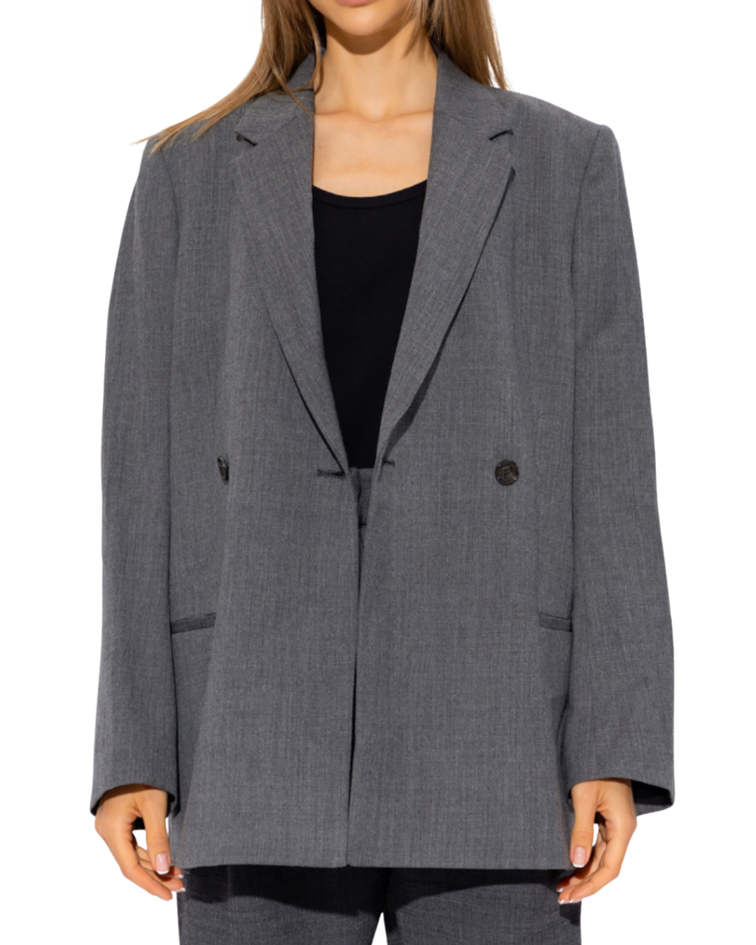 Toteme Grey Double Breasted Blazer