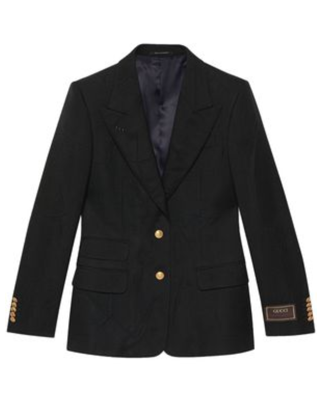 Gucci Black Viscose Blazer In Black With Label