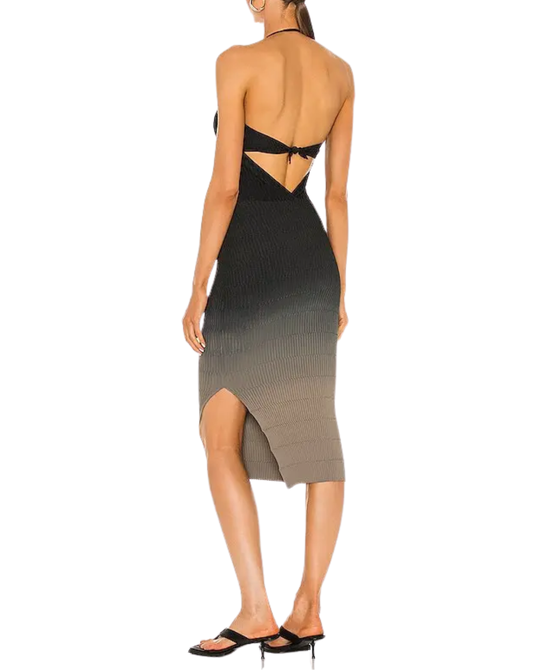 Off White Bandana Strapless Gradient Midi Dress