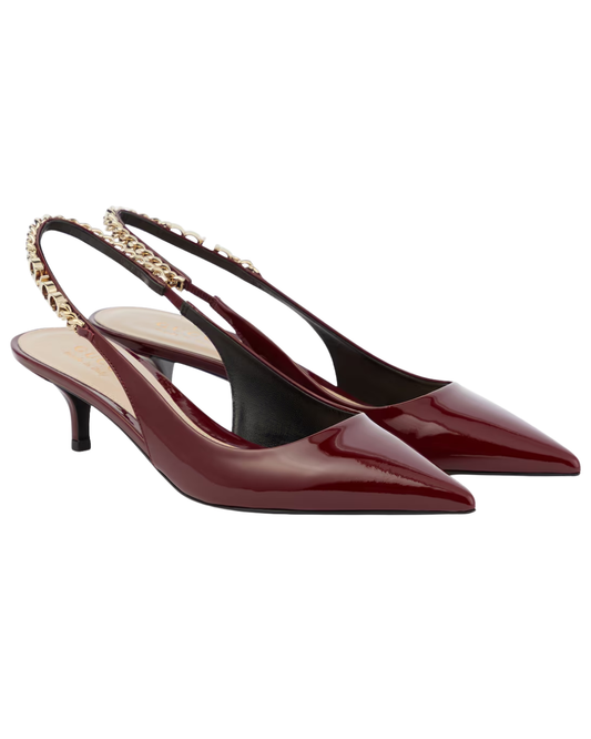 Gucci Signoria Slingback Pump in Rosso Ancora