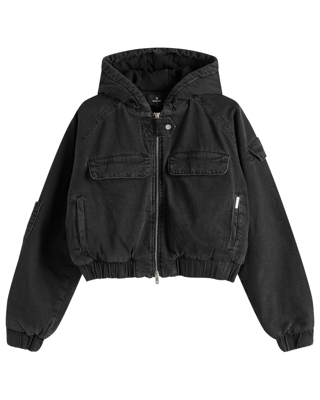 Represent Crash Cropped Denim Jacket