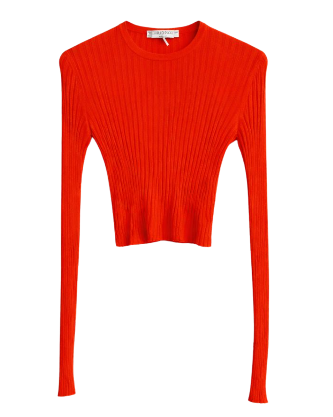 Emilio Pucci Orange Fine Knit Ribbed Top