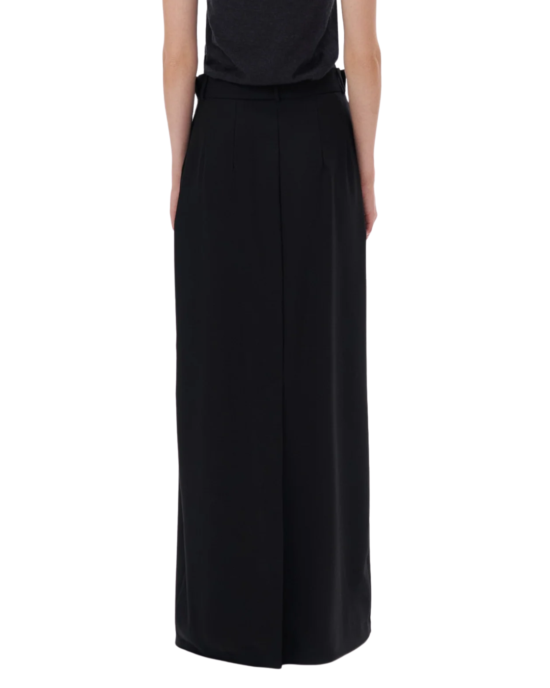 Pervert Tulip Black Wool Maxi Skirt