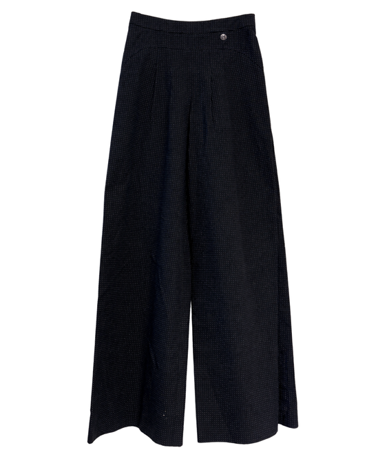 Chanel Polka Dot Wide Leg Cotton Trousers Cruise Collection 2014