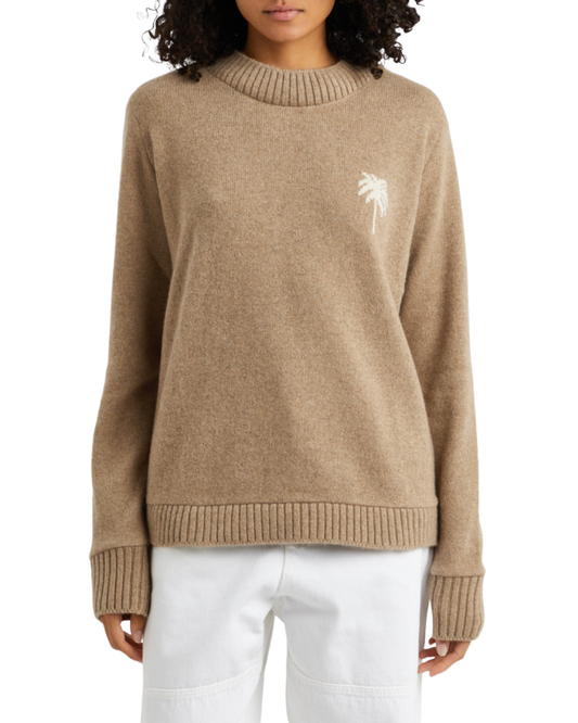The Elder Statesman Palms Beige Cashmere jumper