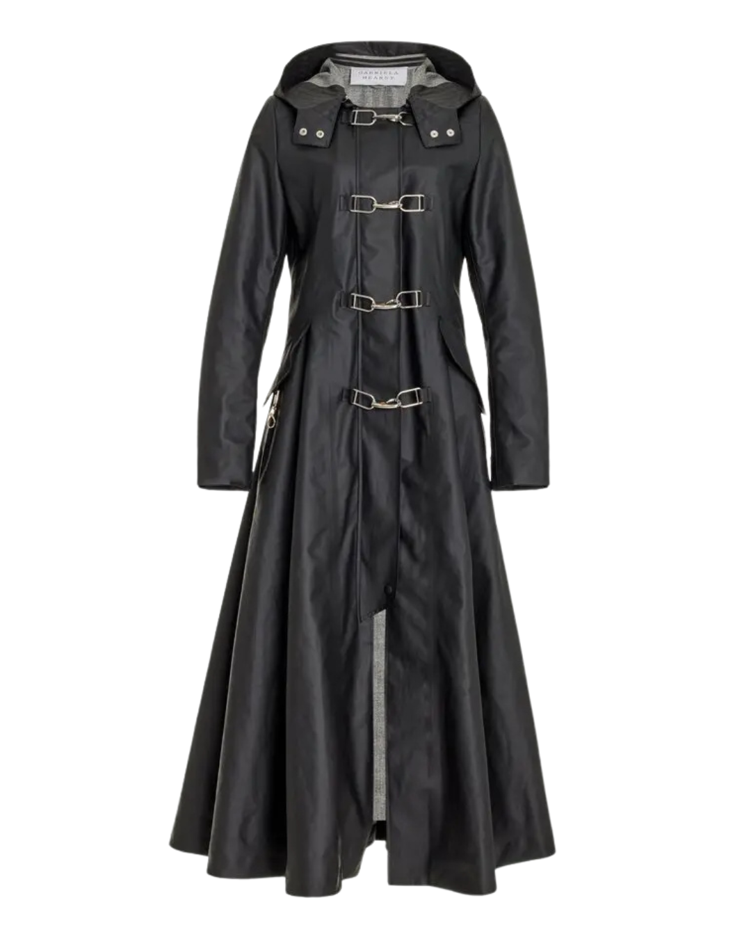 Gabriela Hearst Coleman Black Longline Hooded Trench Coat