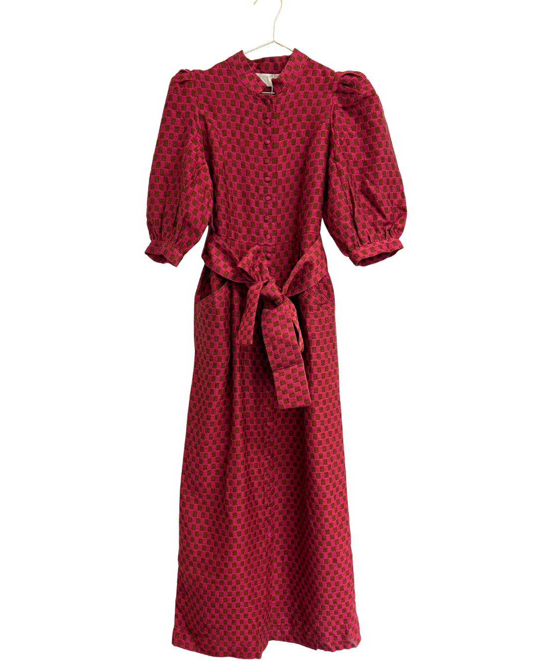 Destree Amoako Dress Long Fleck Pink And Brown