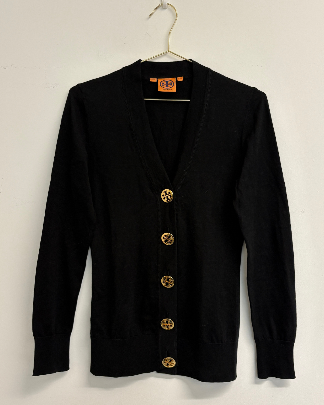 Tory Burch Black Cardigan With Gold Buttons