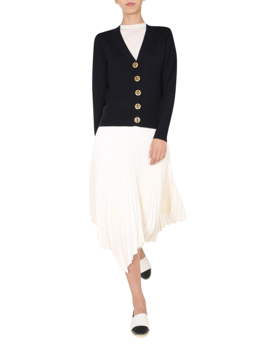 Tory Burch Black Cardigan With Gold Buttons