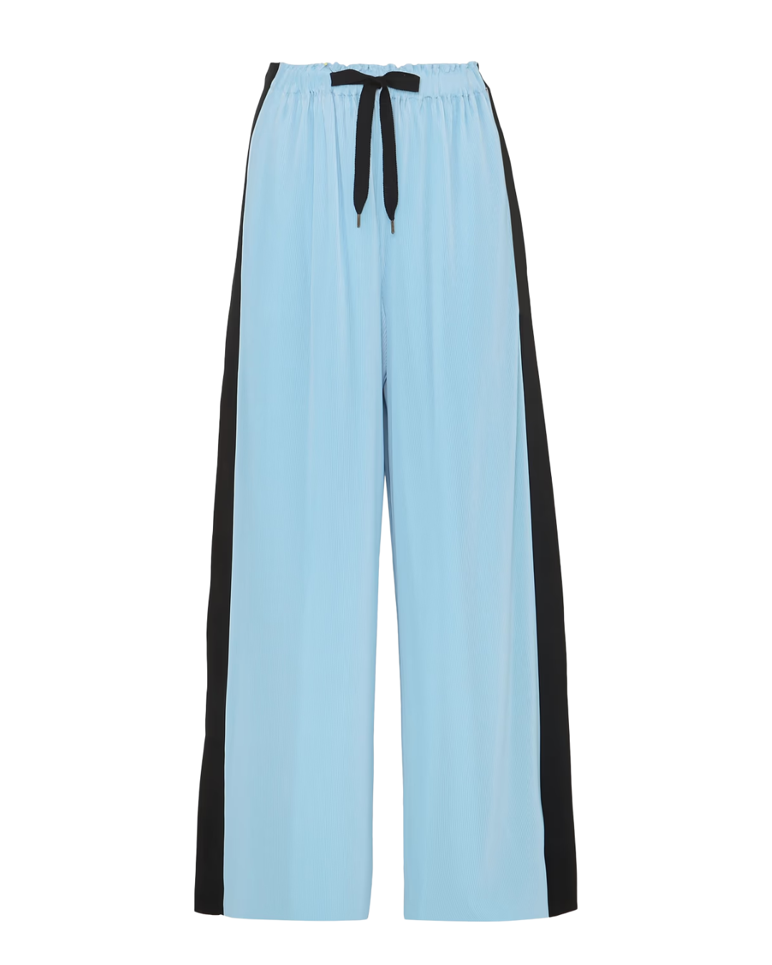 Roland Mouret Haven Blue Plisse Wide Leg Trousers