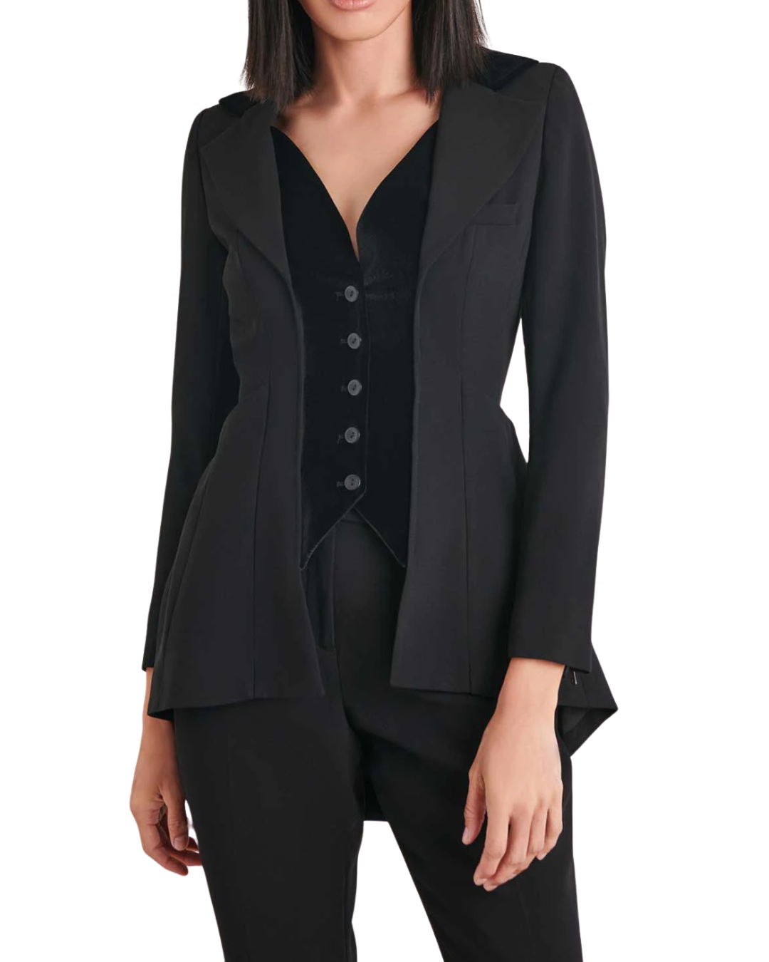 Anne Fontaine Emrys Black Blazer With Velvet Detail