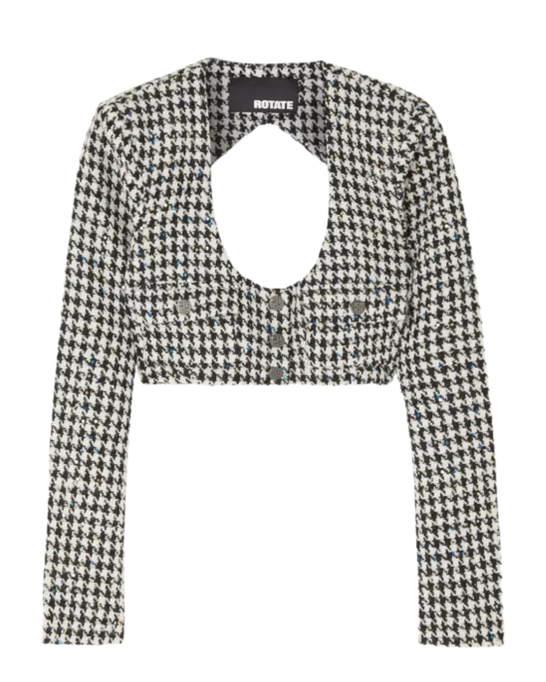 Rotate by Birger Christensen Addison Sequin Houndstooth Tweed Jacket