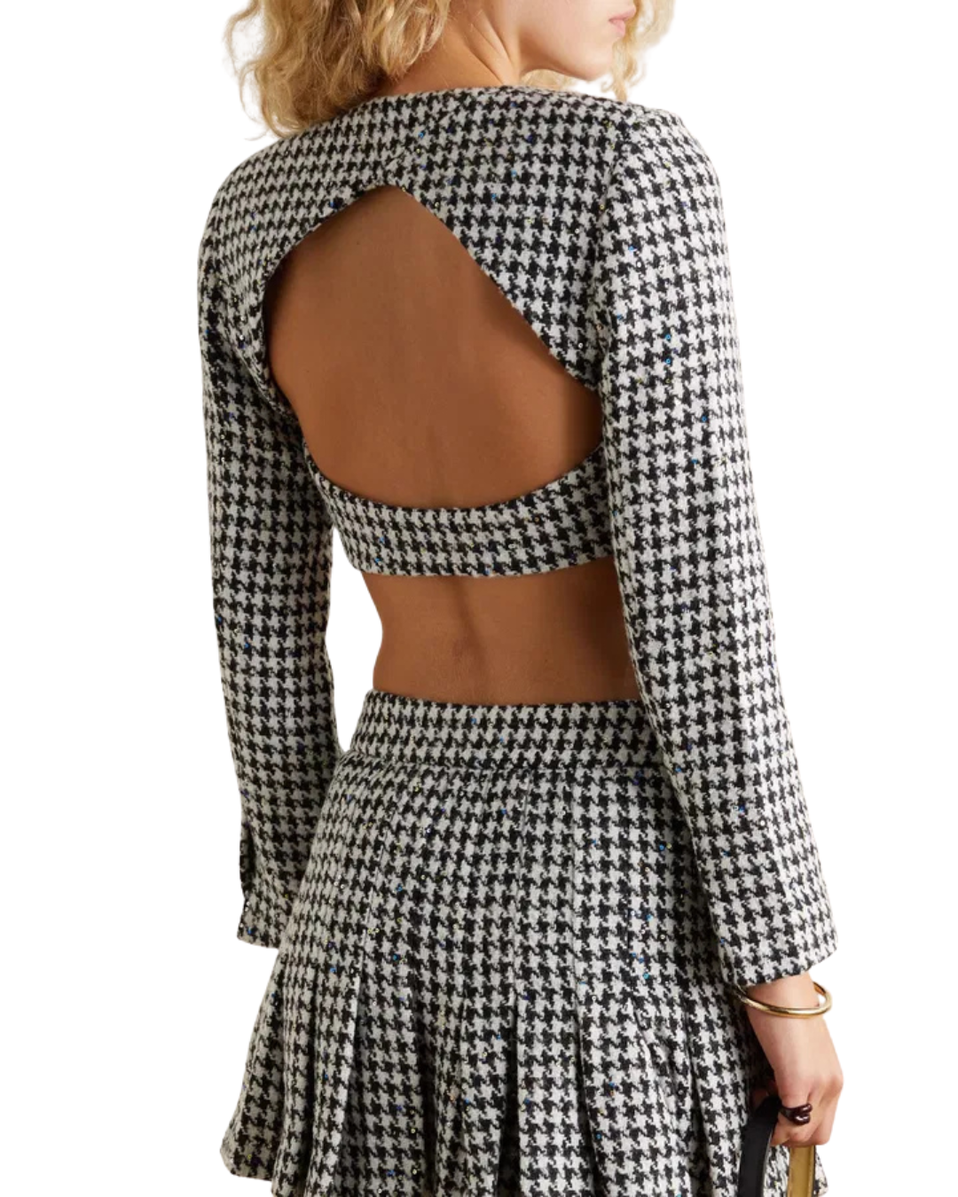 Rotate by Birger Christensen Addison Sequin Houndstooth Tweed Jacket