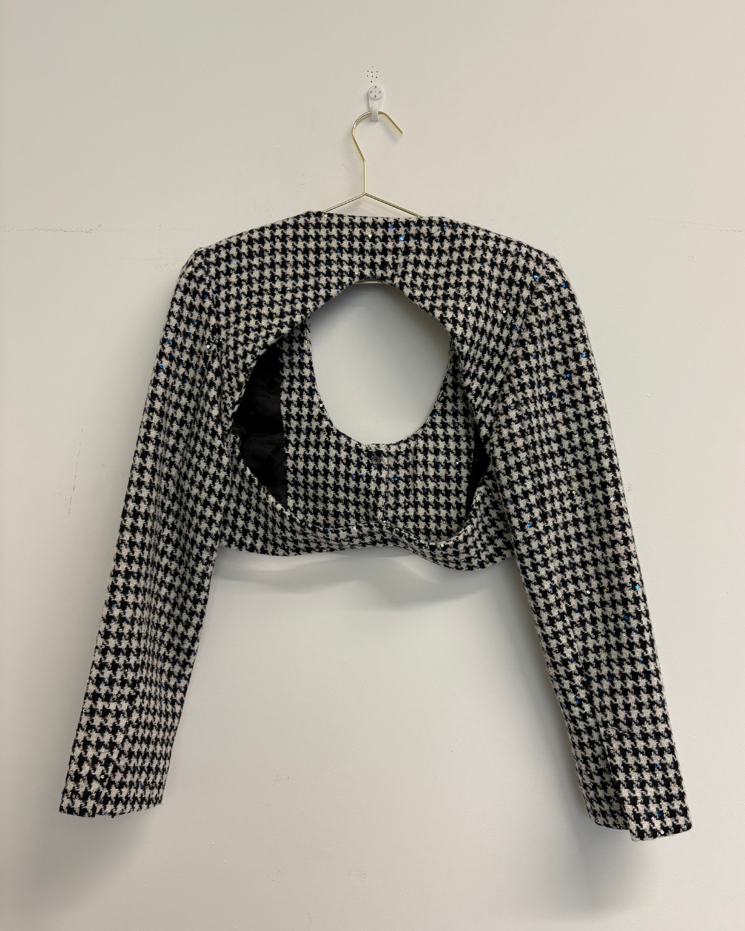 Rotate by Birger Christensen Addison Sequin Houndstooth Tweed Jacket