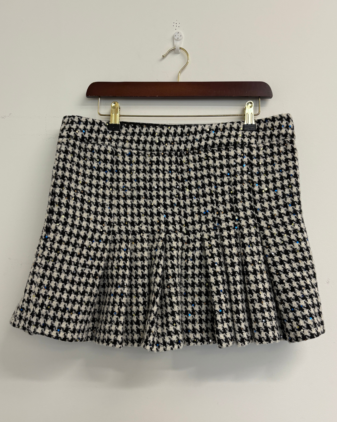Rotate by Birger Christensen Sadie Sequin Houndstooth Tweed Skirt