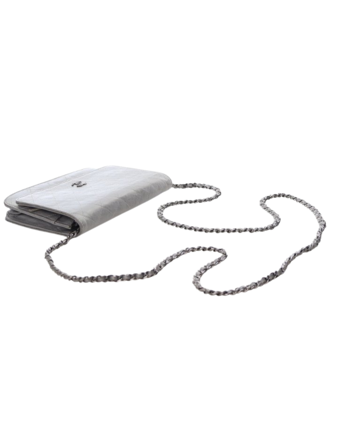 Chanel Silver Wallet On A Chain
