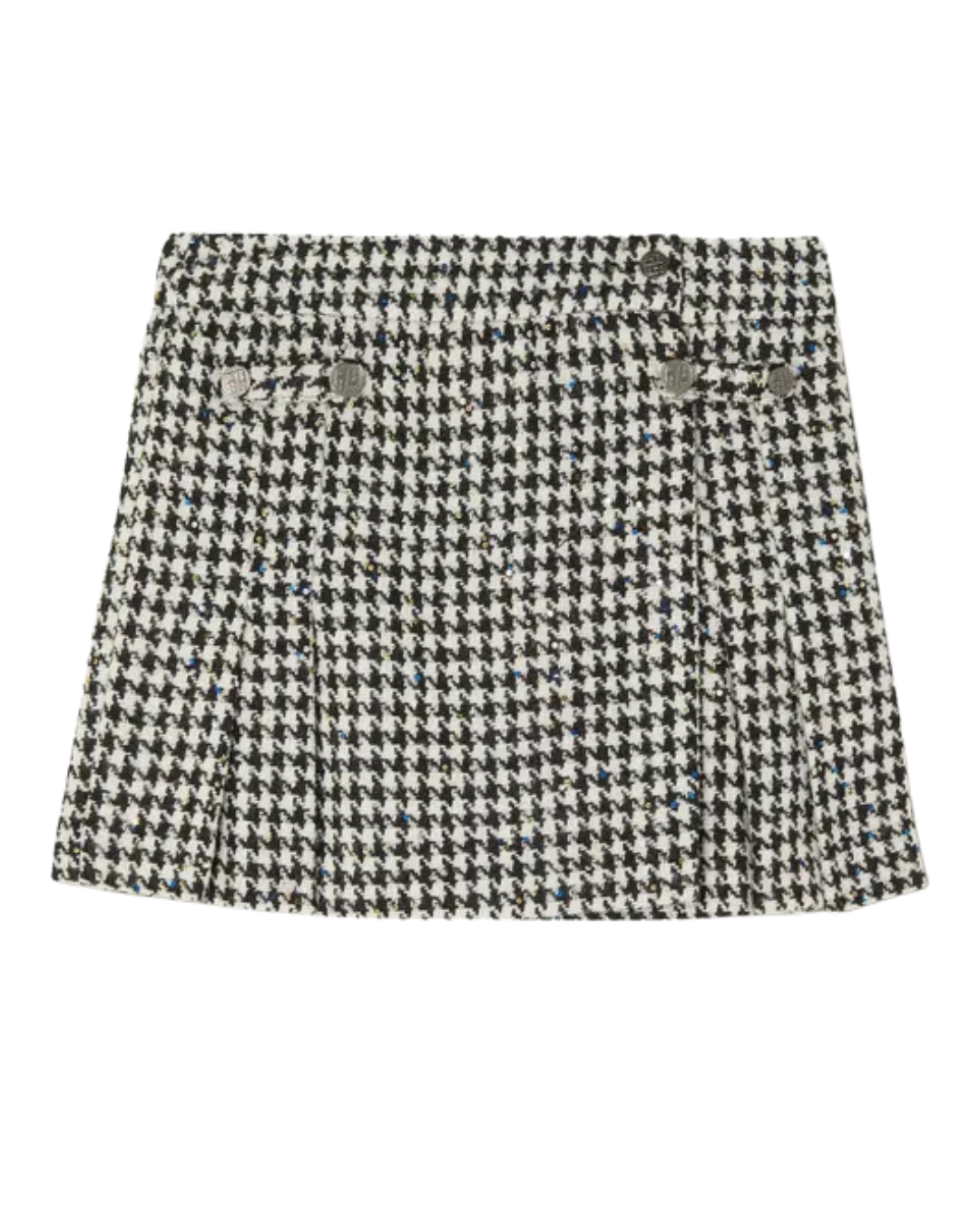 Rotate by Birger Christensen Sadie Sequin Houndstooth Tweed Skirt