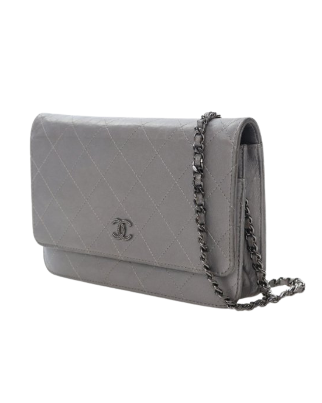 Chanel Silver Wallet On A Chain