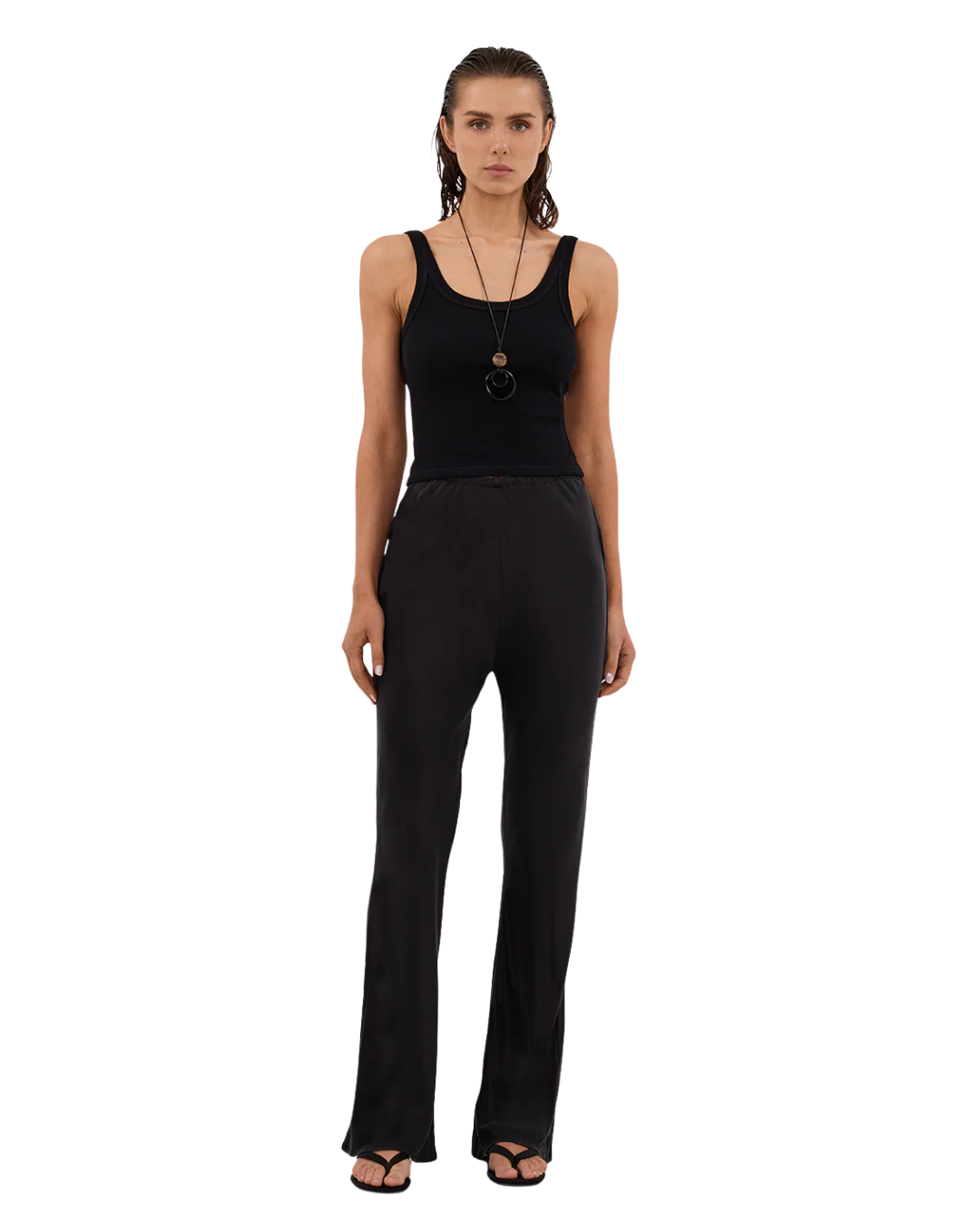 Dissh Kyra Black Silk Trousers