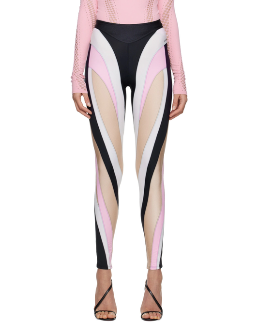 Mugler Spiral Leggings Pink/Black