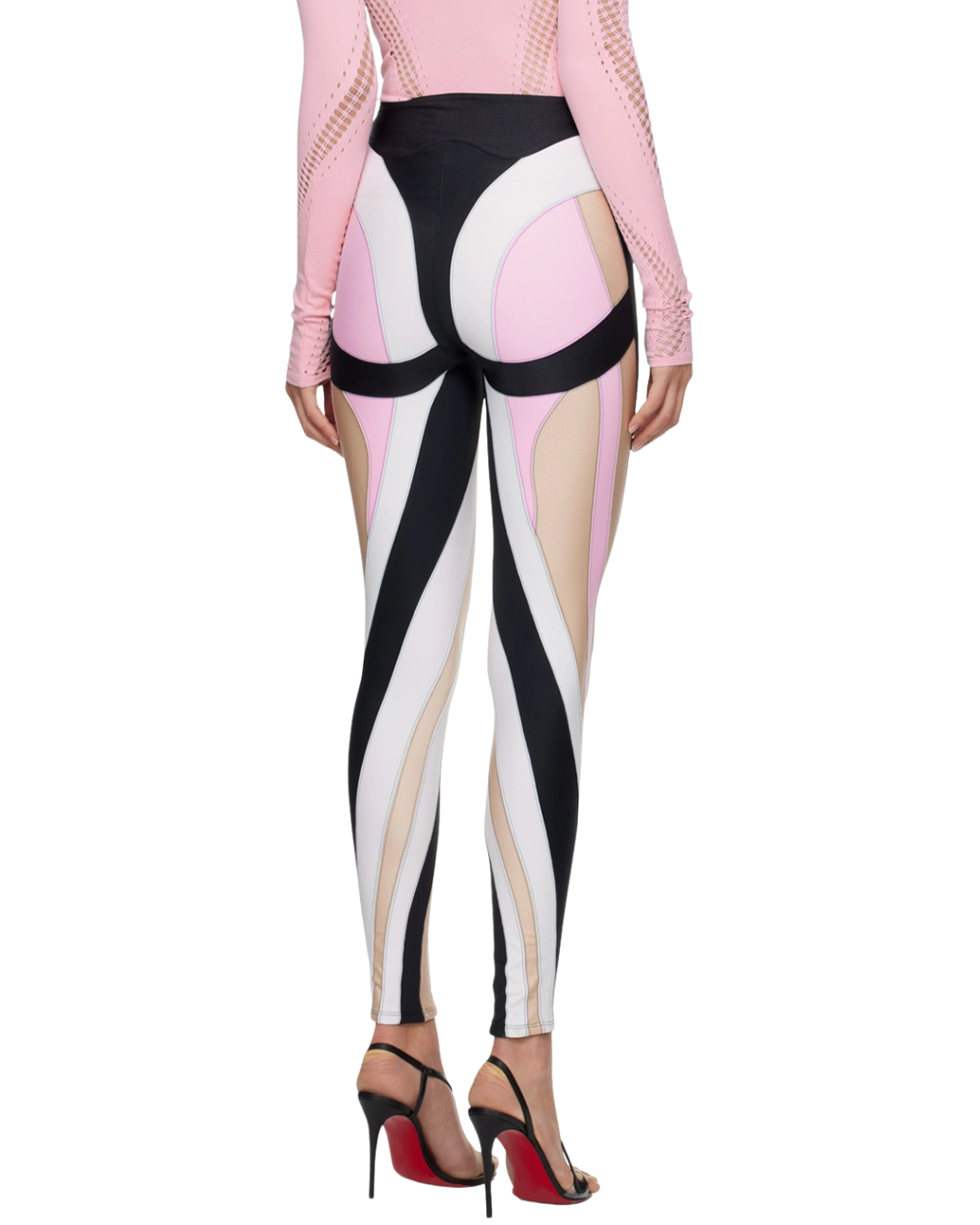 Mugler Spiral Leggings Pink/Black