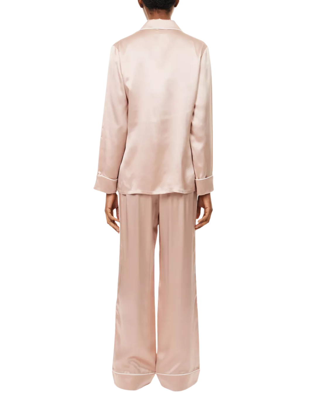 Olivia Von Halle Dusky Pink Silk Pyjama Set
