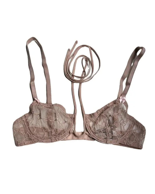 Gucci Nude Tulle Lace Bra (pre-owned)