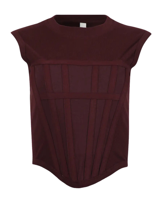 Dion Lee Oxblood Corset Tank Top