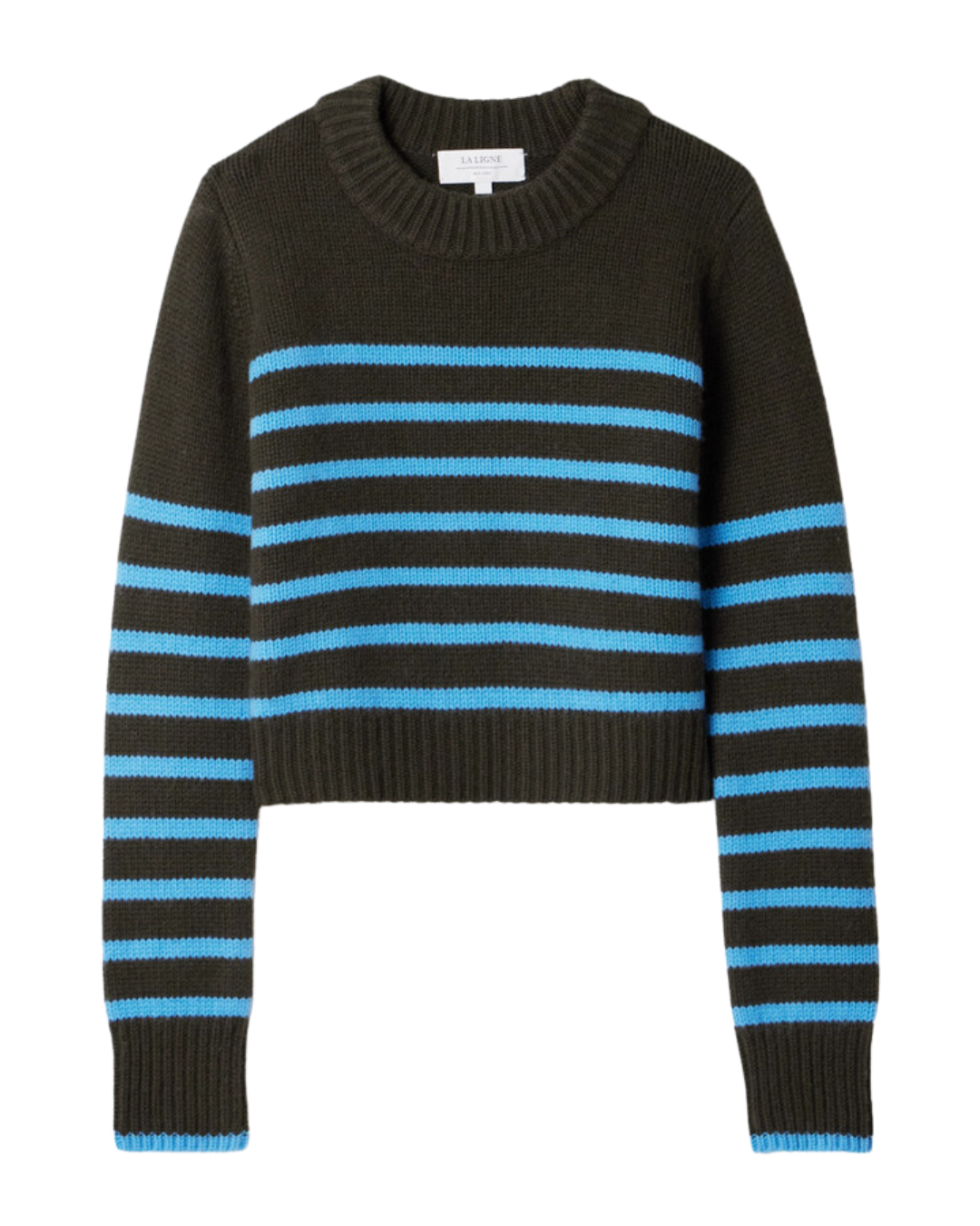 La Ligne Blue Black Mini Marin Wool Cashmere Stripe Jumper