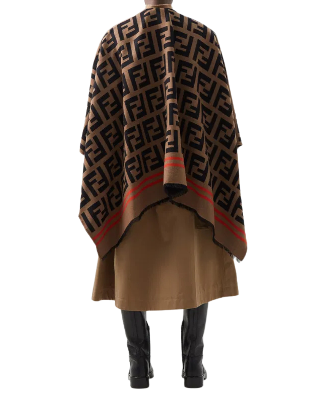 Fendi FF Monogram Logo Wool Shawl