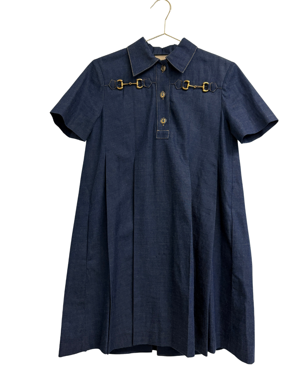 Gucci 2025 Horsebit Blue Denim Dress