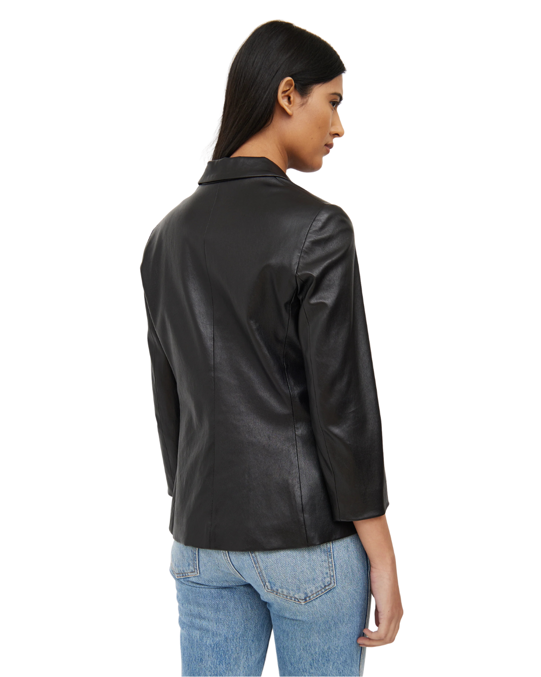 The Row Black Leather Blazer