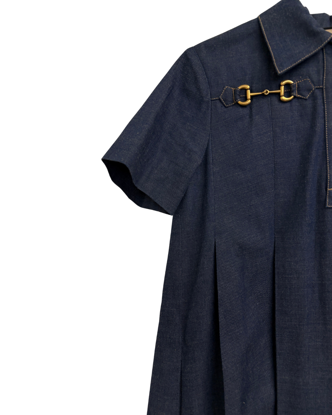 Gucci 2025 Horsebit Blue Denim Dress