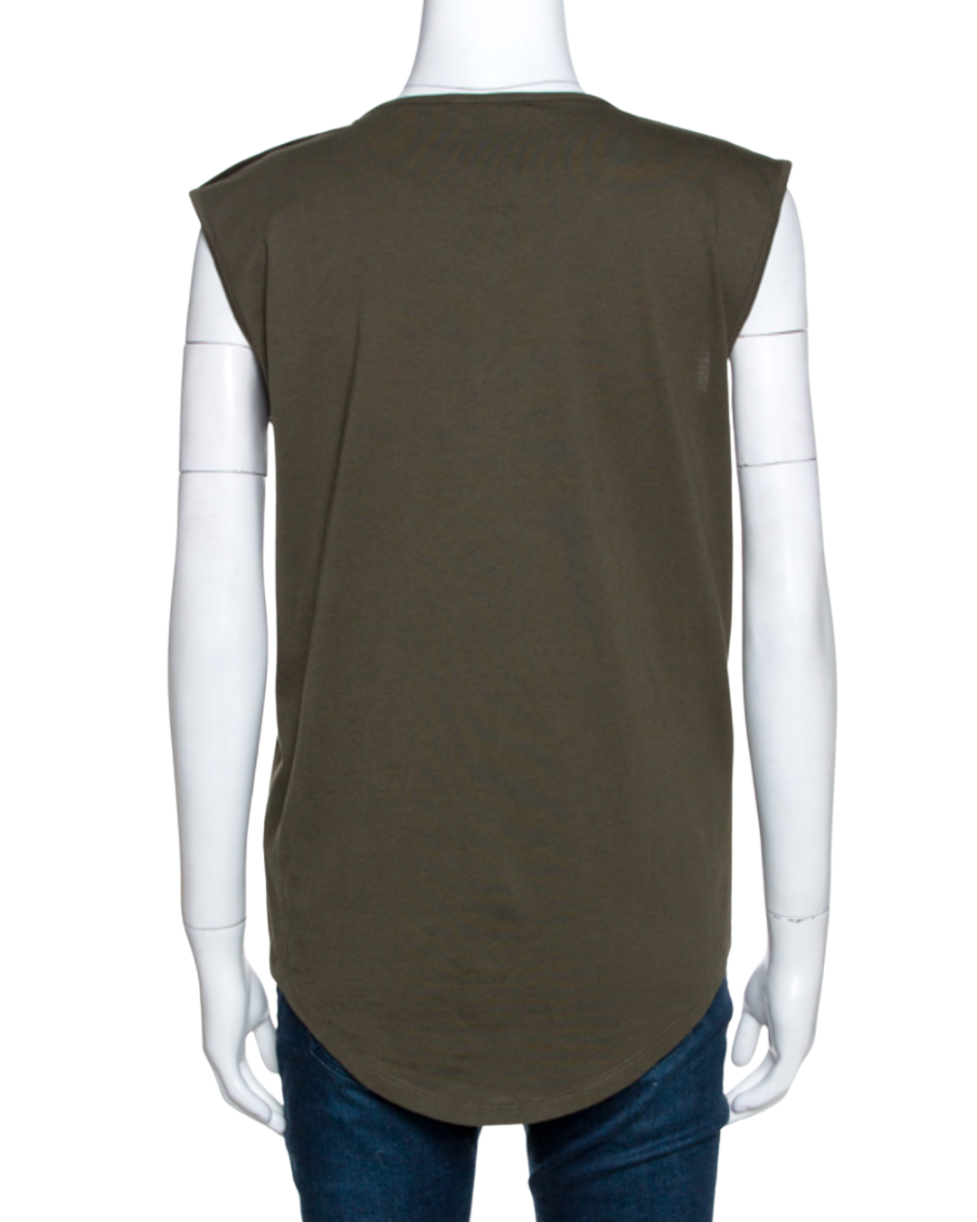 Balmain Logo Top With Gold Buttons Khaki Green