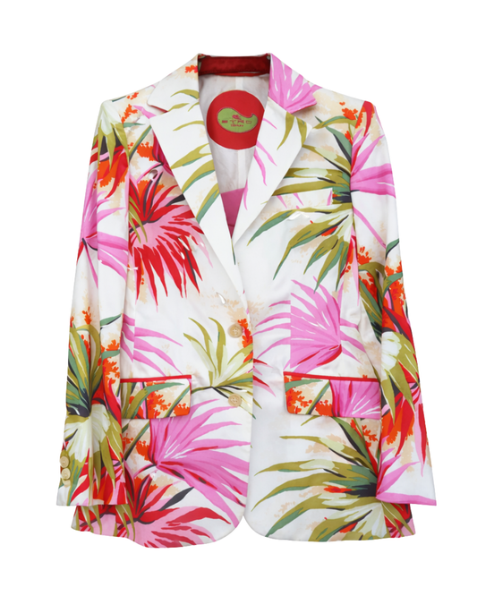 Etro White Floral Cotton Blazer