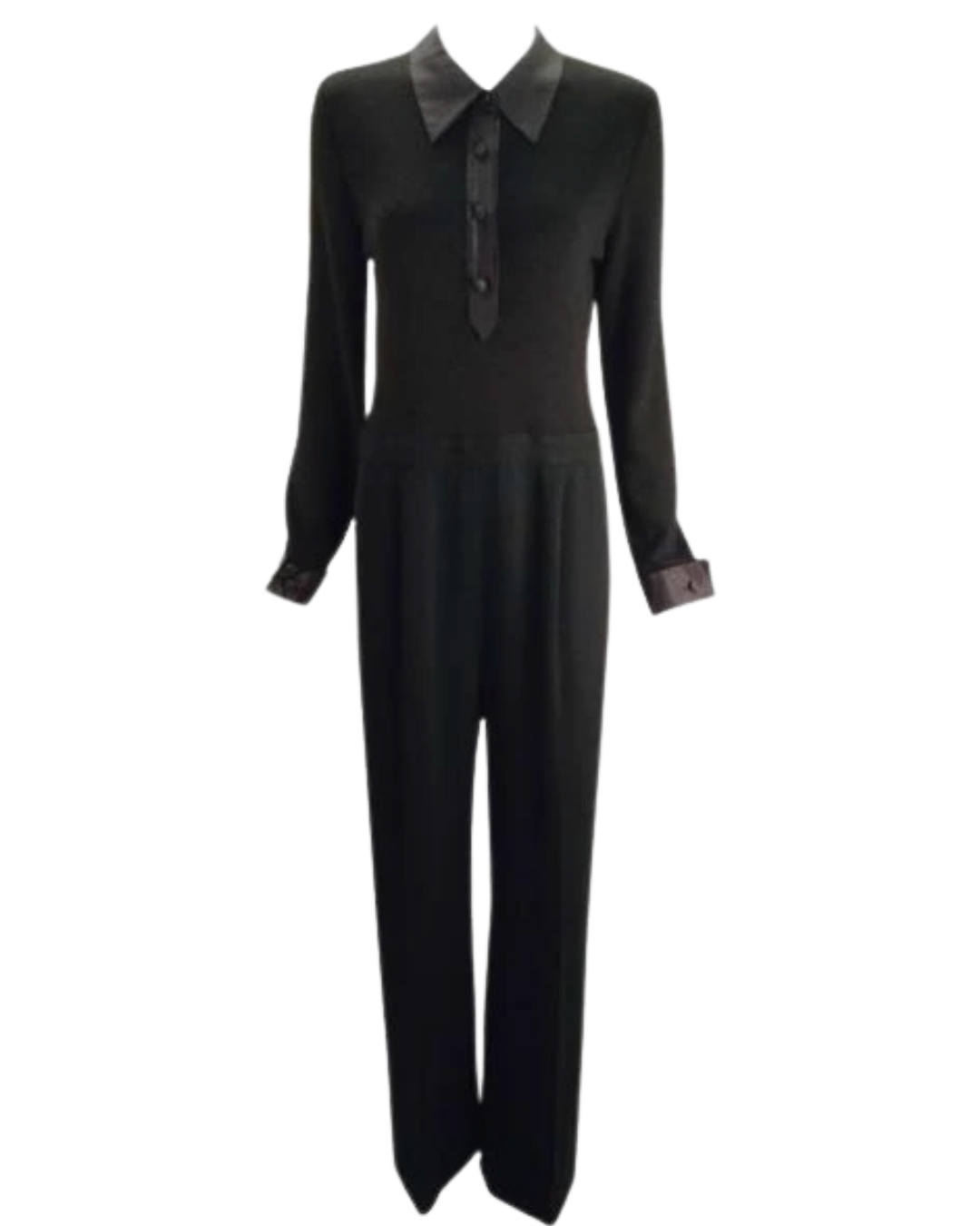 Valentino Miss V Black Wool Jumpsuit