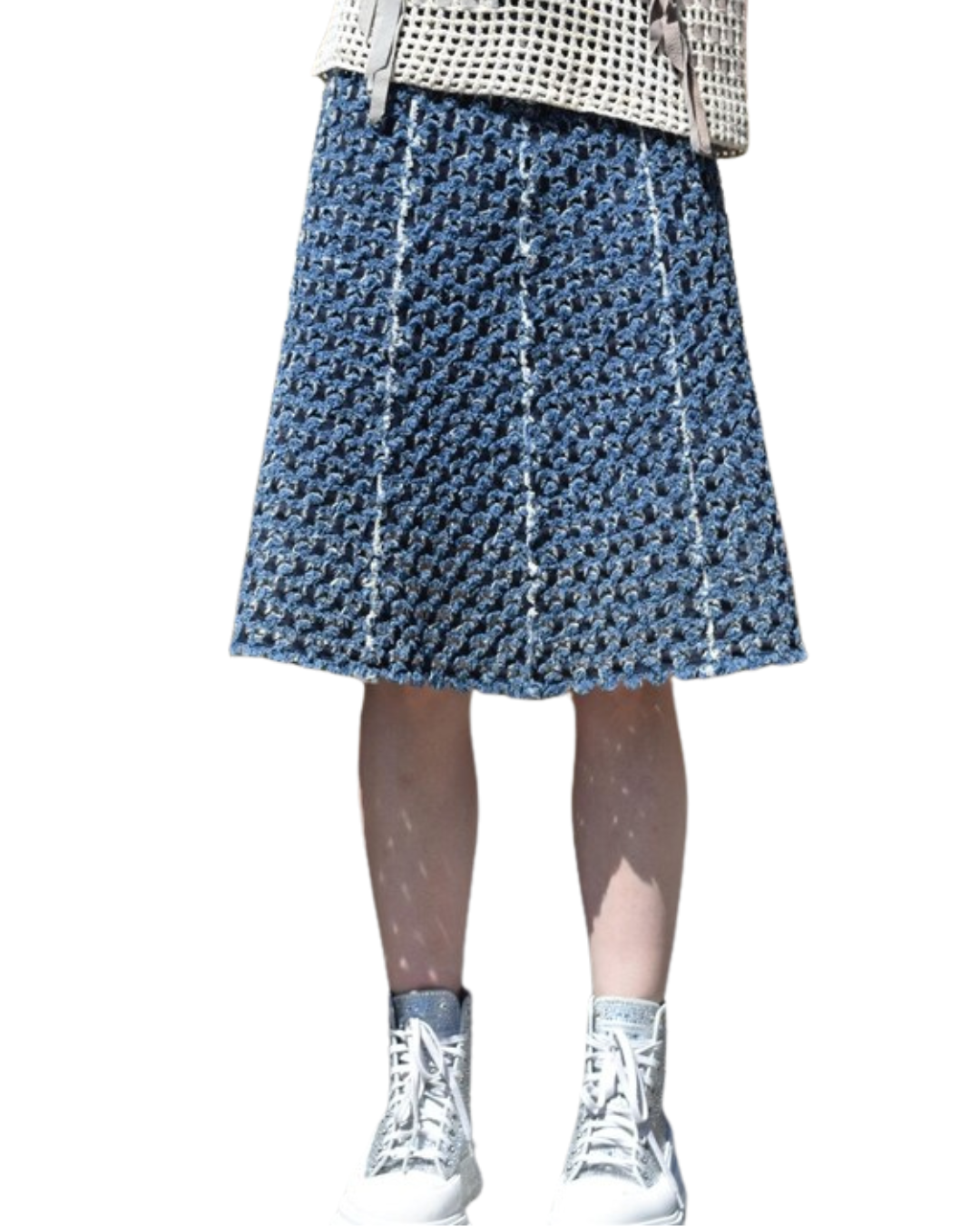 Sonia Rykiel Distressed Denim A-Line Skirt