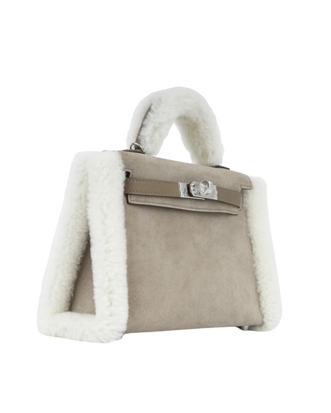 Hermes Mini Kelly Handbag Gris Caillou / Veau Grizzly