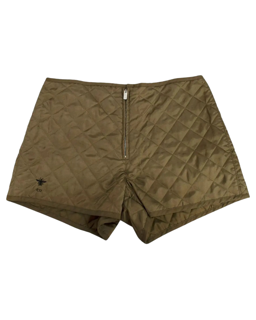 Christian Dior Khaki Quilted Mini Shorts