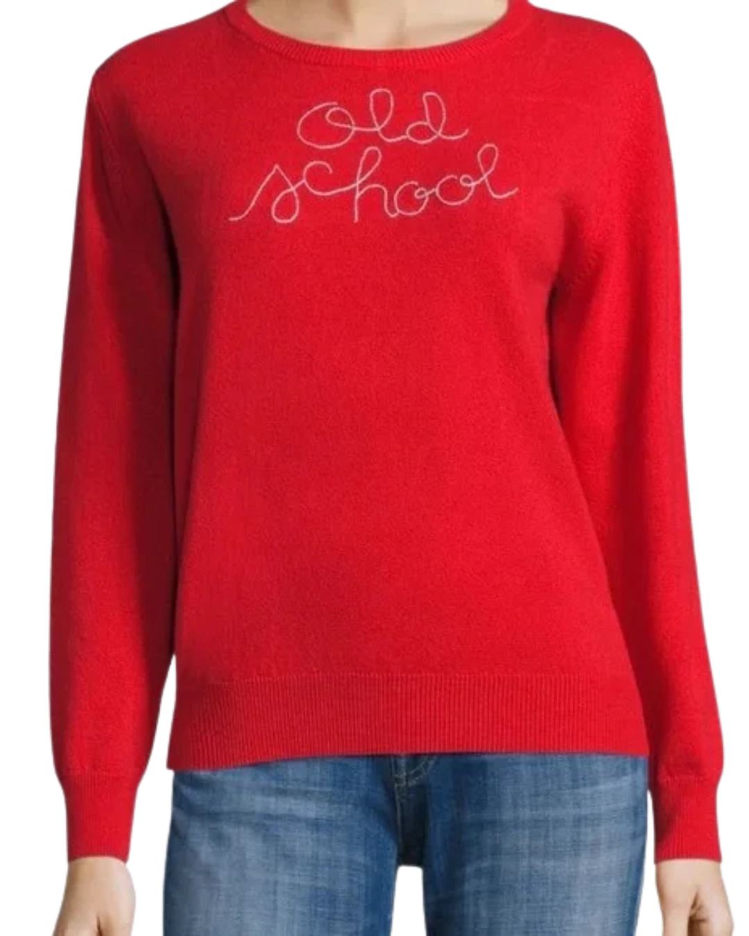 Lingua Franca Red 'Old School' Cashmere Jumper